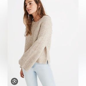Madewell Flecked Wide-Sleeve Pullover Sweater